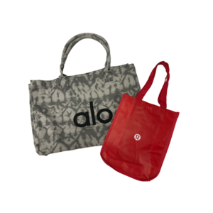 ALO Yoga gray canvas bag Lululemon Red shopping‎ Bag Bundle